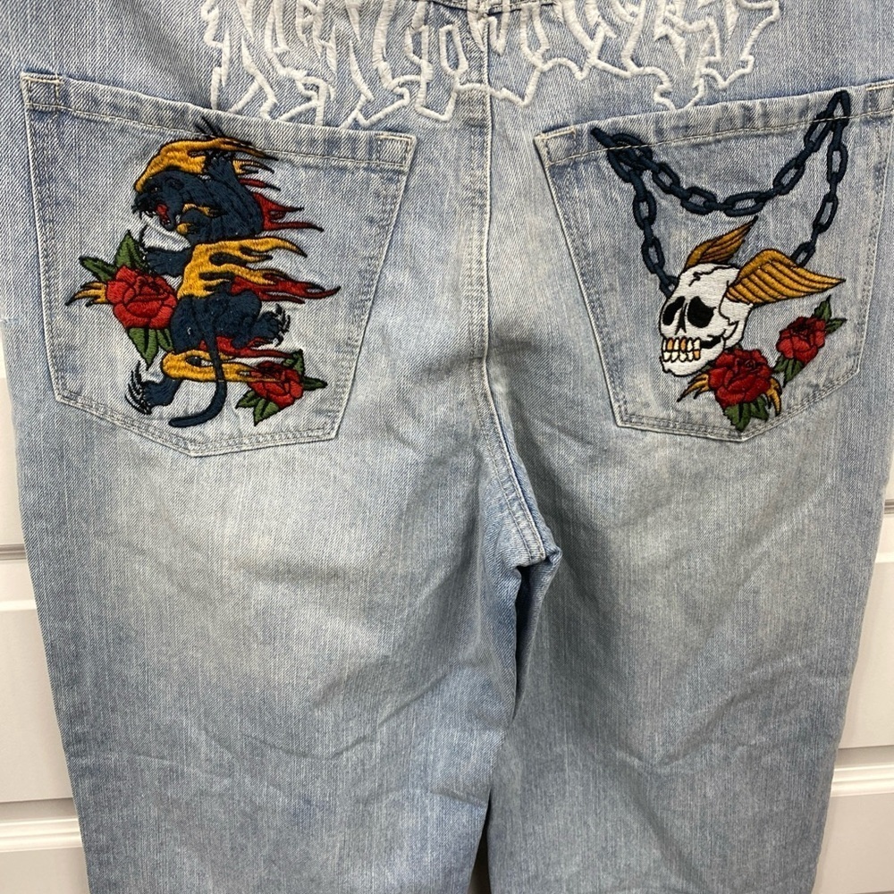 Ninth Hall Ambush Jeans Mens 30 Denim Panther Skull Chain Baggy Wide Leg Skater - Picture 2 of 7